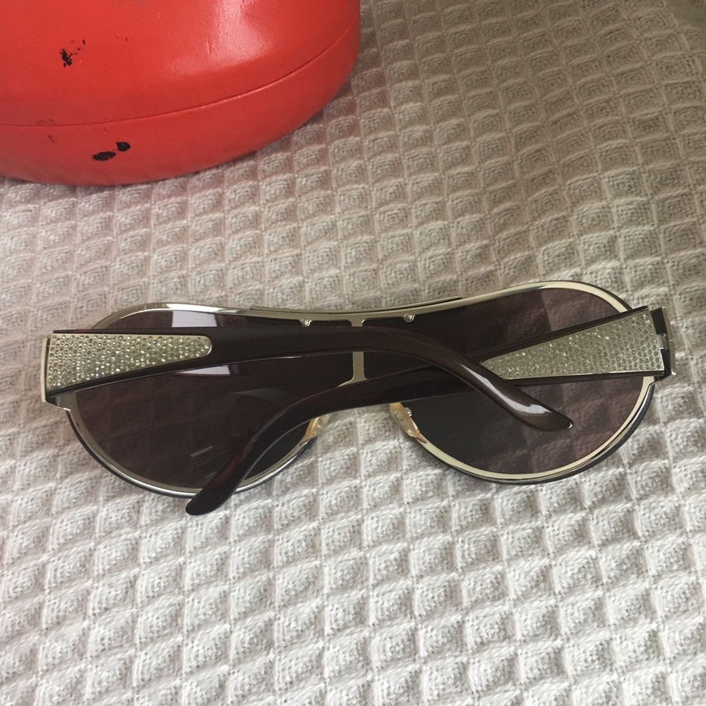 Valentino crystal rare sunglasses gold large Y2K - Picture 4 of 8